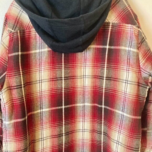 Plaid Casual Utility Jacket (Red/Yellow) - Picture 4 of 9